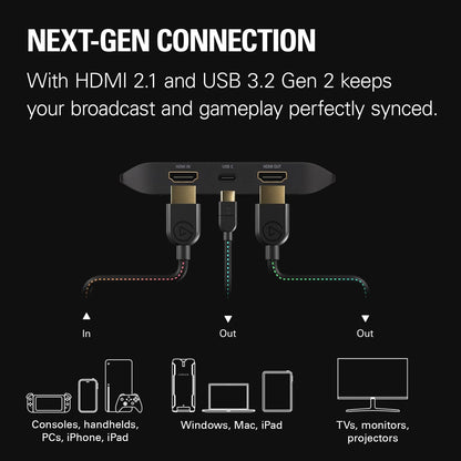 Elgato 4K X Capture Card, HDMI 2.1, 4K144 Ultra-Low Latency Elgato