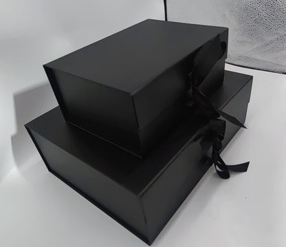 Black Gift Box 13X10X4.5 Inch with Magnetic Lid and Silk Ribbon for Chocolate Christmas Gift Boxes, Bridesmaid Proposal Presents, Birthdays, Wedding, Holidays, Anniversaries Gift Packaging 🍁 All In One Marketplace Canada
