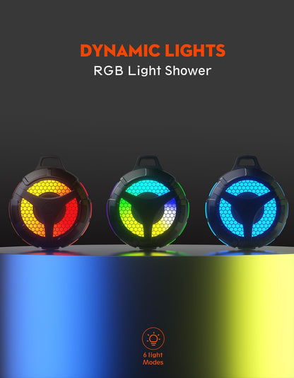 bondidea Bluetooth Shower Speaker, Suction Cup, Small Portable Wireless IPX7 Waterproof Outdoor Speakers, 15W Loud Stereo Sound Deep Bass, TWS Pairs, 6 Mode RGB Lights, All Ages Gift for Christmas 🍁 All In One Marketplace Canada