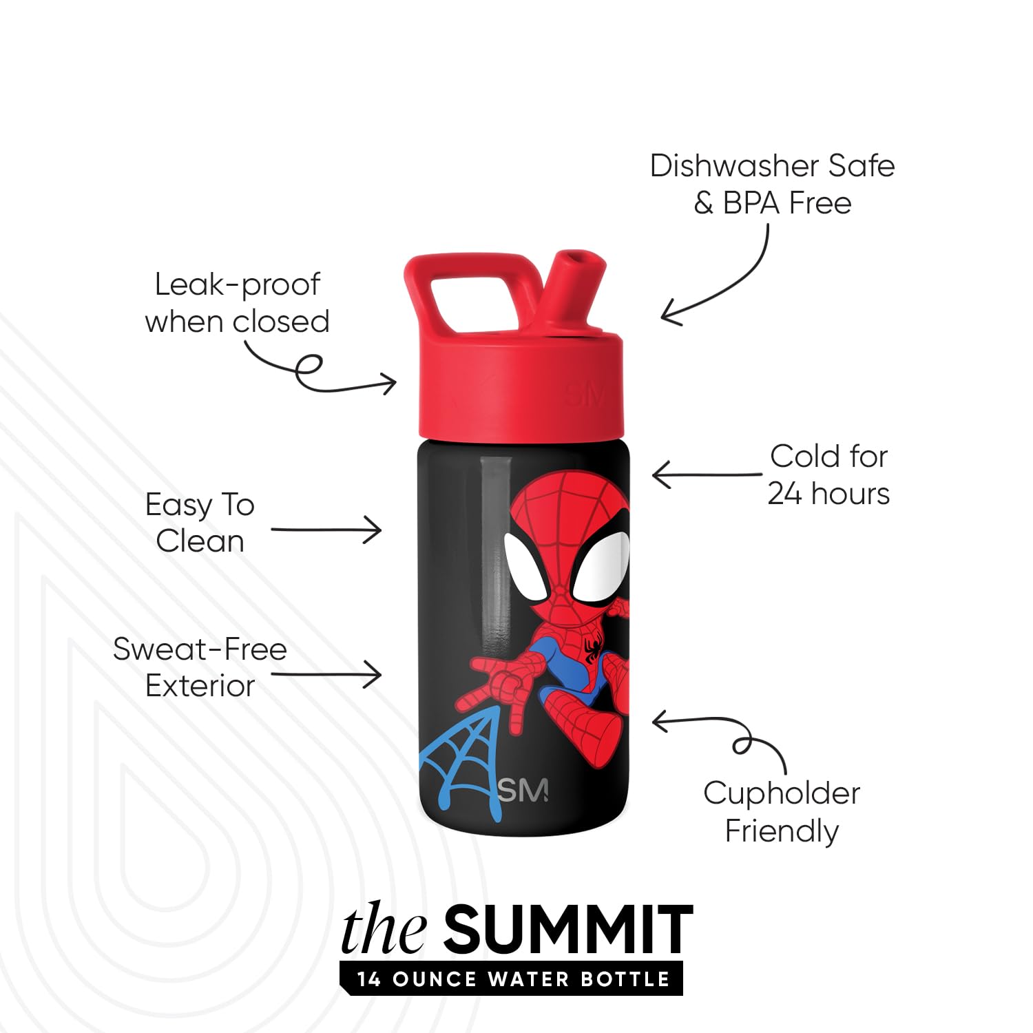 Simple Modern Marvel Spidey Kids Water Bottle & Toddler Cup | 14oz Simple Modern