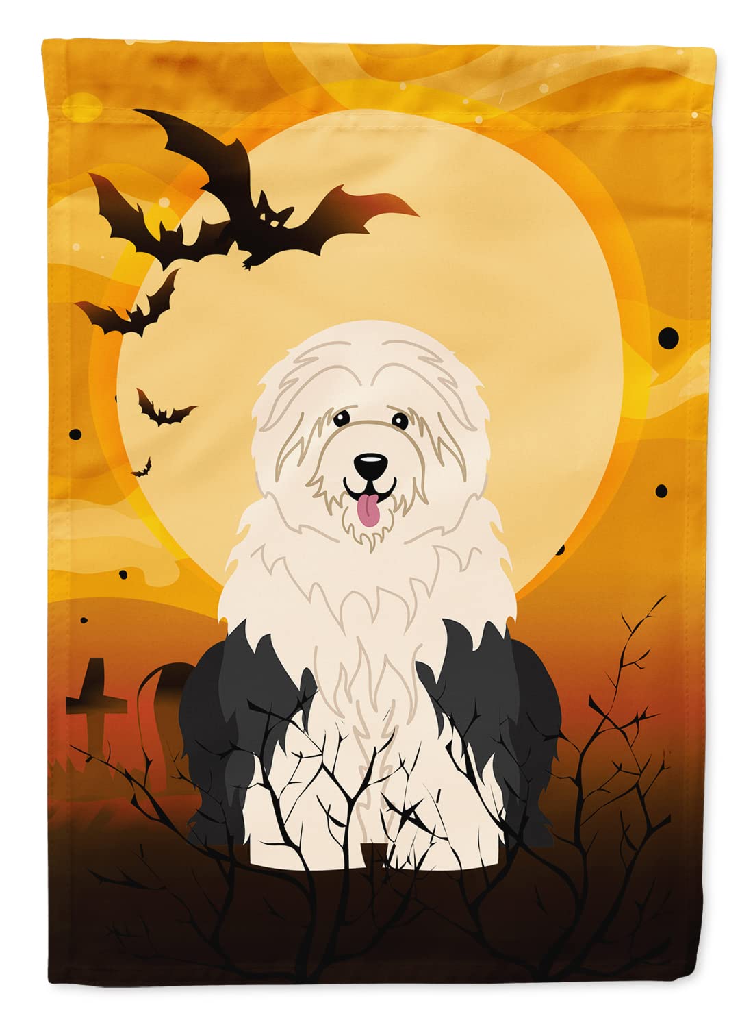 Drapeau de maison en toile Caroline's Treasures BB4362CHF Halloween Old English Sheepdog, grand format, multicolore