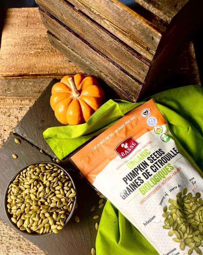 Bassé Organic Dry Roasted Pumpkin Seeds (Shelled), 1.2kg