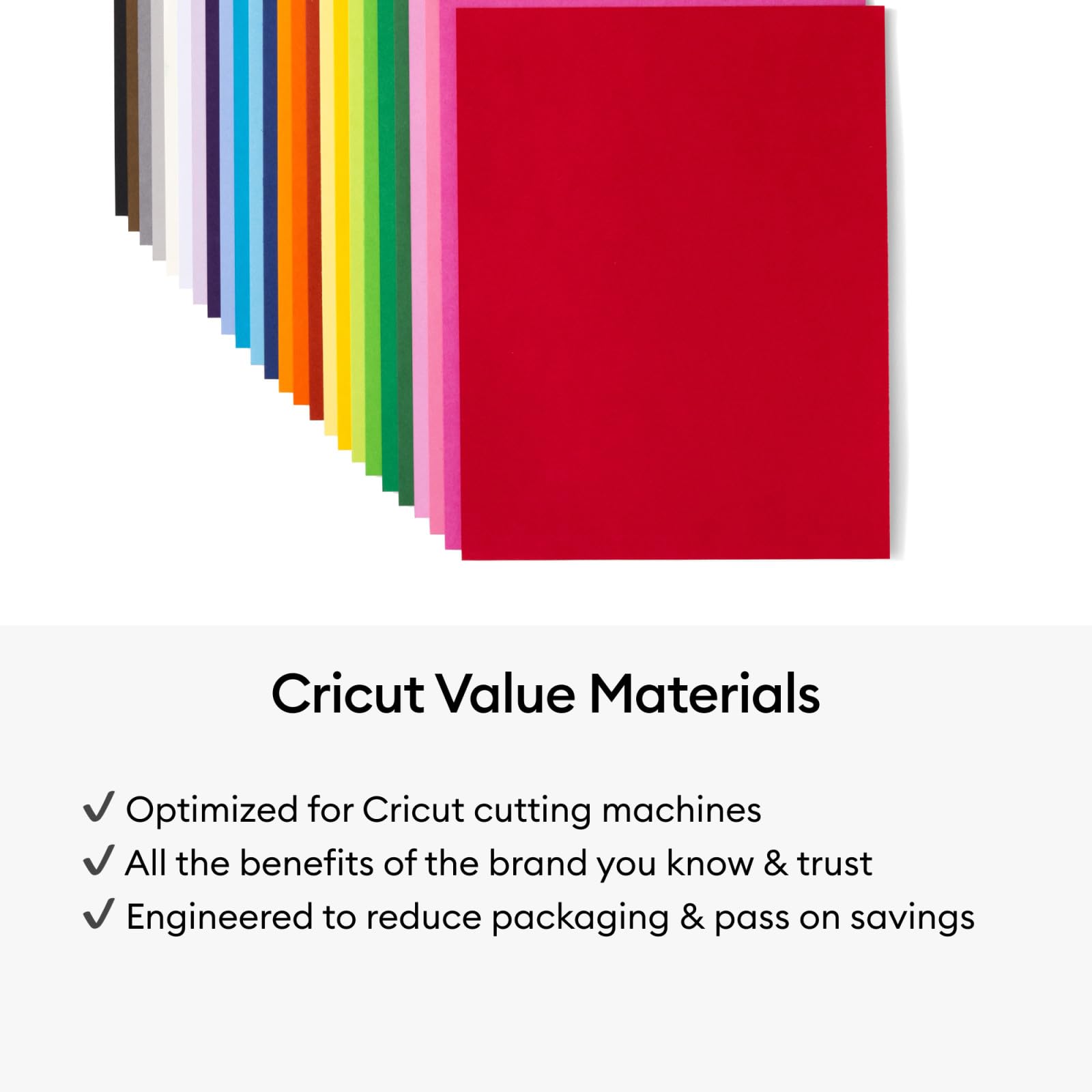 Cricut Value Cardstock Paper, Rainbow Sampler - 125 Sheets (8.5" x 11") - Compatible with Joy Xtra, Explore, & Maker Machines - Letter Size - Available at All In One Marketplace Canada