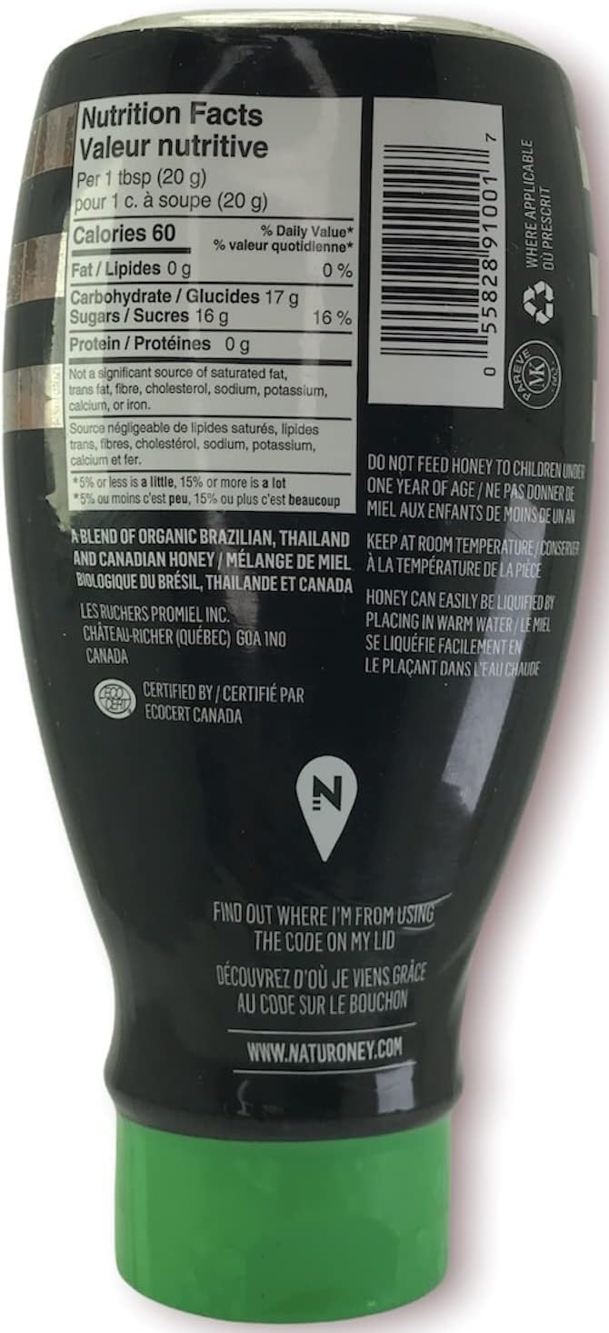 Naturenoy Organic Honey - 1kg Liquid (35.3oz)