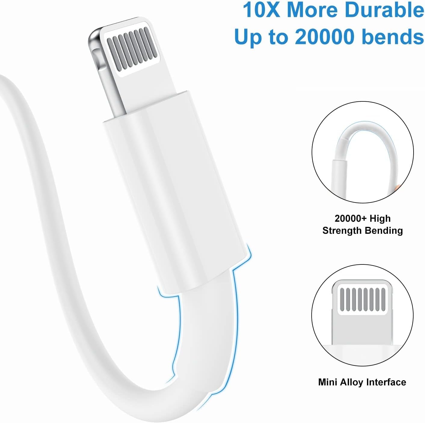 QZIIW 2 Pack [Apple MFI Certified],iPhone Fast Charger Cable 3 FT,USB to Lightning Cable 3 Foot Fast Charge Data Transfer 3 Feet Power Cord for iPhone 14 13 12 11 Pro Max Mini XR XS X 9 8 7Plus ipad - Available at All In One Marketplace Canada