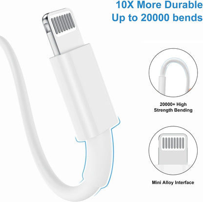 QZIIW 2 Pack [Apple MFI Certified],iPhone Fast Charger Cable 3 FT,USB to Lightning Cable 3 Foot Fast Charge Data Transfer 3 Feet Power Cord for iPhone 14 13 12 11 Pro Max Mini XR XS X 9 8 7Plus ipad - Available at All In One Marketplace Canada