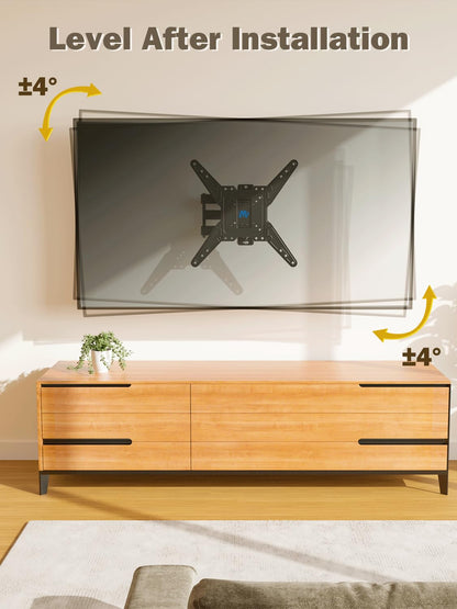 Mounting Dream TV Mount for Most 26-55 Inch TVs, Full Motion TV Wall Mount with Perfect Center Design on Single Stud Articulating Mount Max VESA 400x400mm up to 77 LBS, MD2413-MX