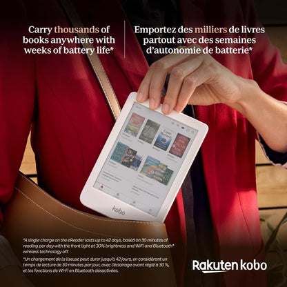 Kobo Clara Colour | Colour eReader | 6” Glare-Free Colour E Ink Kaleido 3 Display | Dark Mode Option | Waterproof | Audiobooks | 16GB of Storage (White)