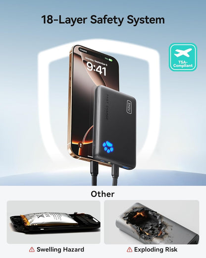 INIU 45W Fast Charging Power Bank, Smaller 10000mAh Travel Portable Charger