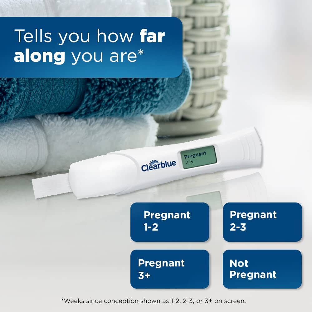 Clearblue Digital Pregnancy Test With Weeks Indicator, The Only Test That Tells You How Many Weeks, 2 Digital Tests (Pack of 1) - Available at All In One Marketplace Canada