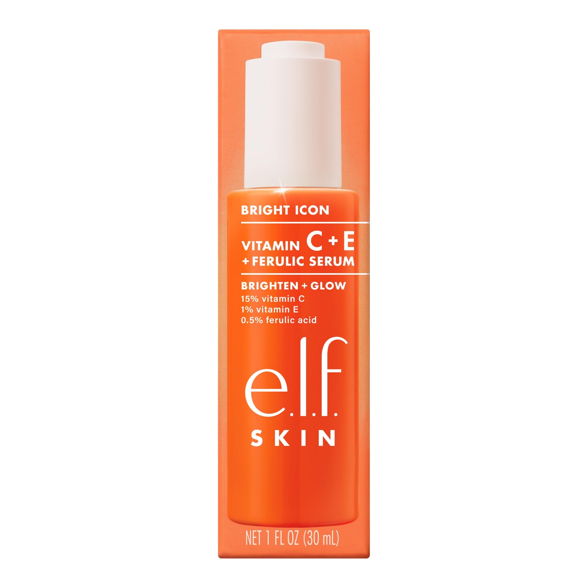 e.l.f. SKIN Bright Icon Vitamin C + E + Ferulic Face Serum, Brightening & Soothing with 15% Vitamin C, Vegan & Cruelty-Free - Available at All In One Marketplace Canada