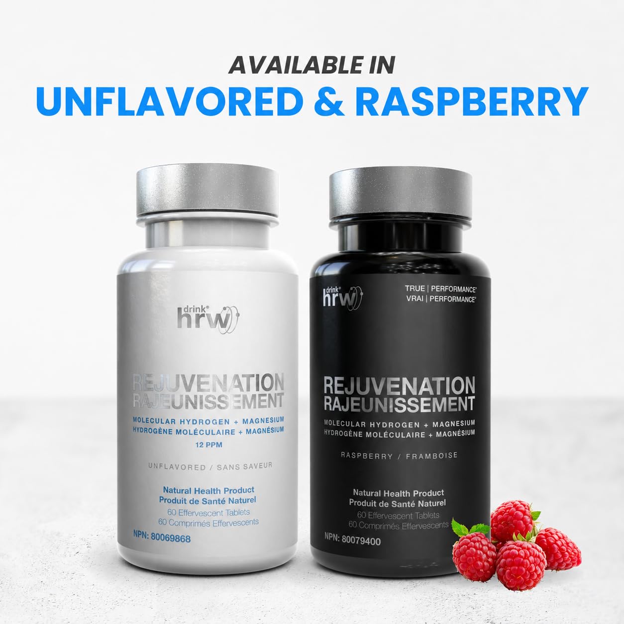 Drink HRW Molecular Hydrogen Water Tablets Rejuvenation - Unflavoured (60 Tablets) - Available at All In One Marketplace Canada