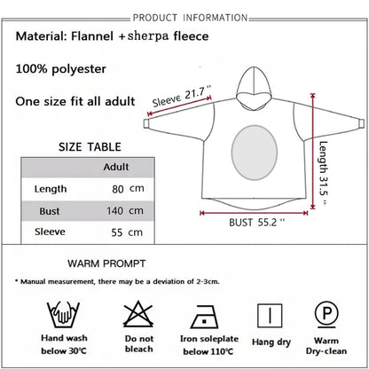 Queenshin Oversized Wearable Blanket Fluffy Hoodie for Women Men Fox 🍁 All In One Marketplace Canada