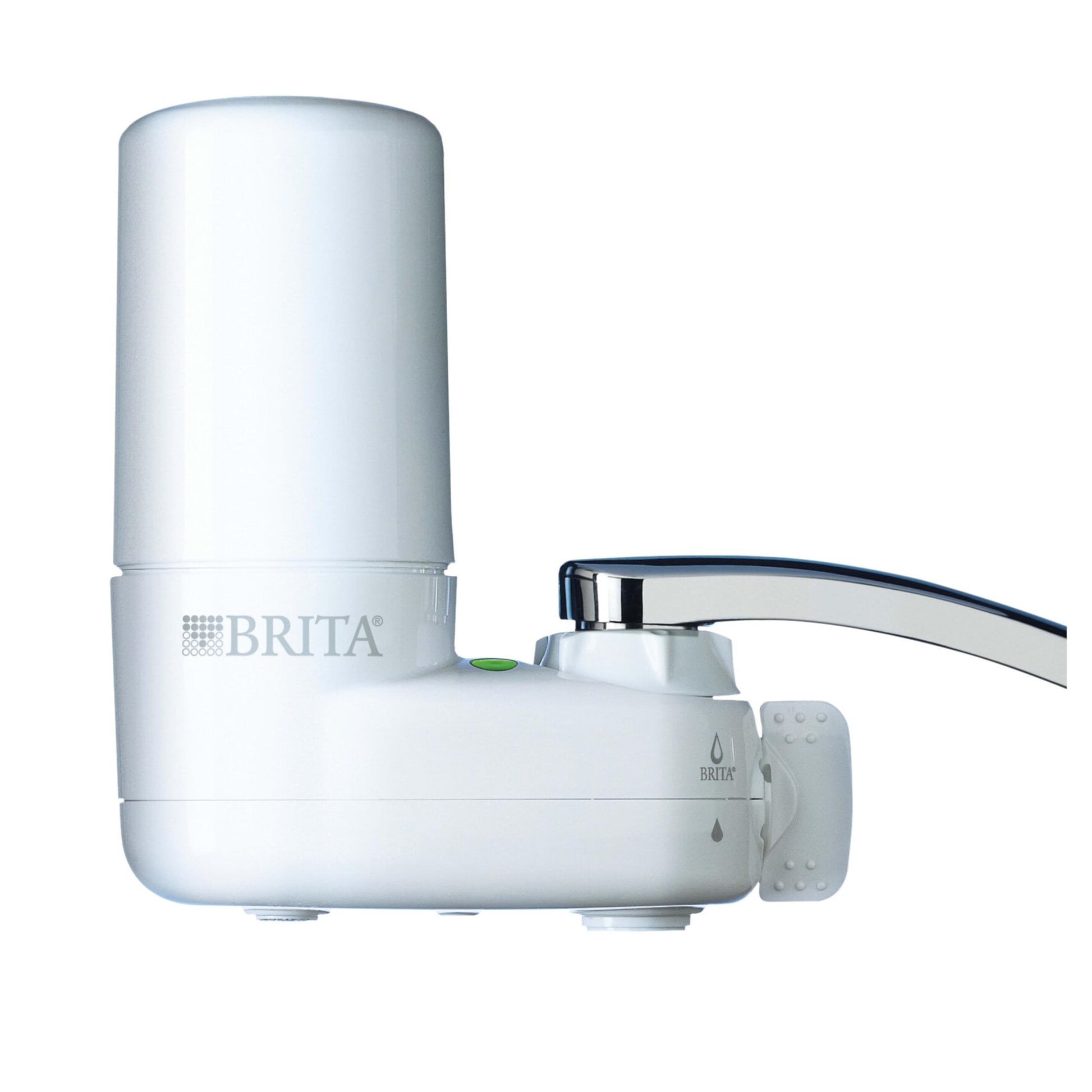 Brita Tap Water Filter System, Water Faucet Filtration System with Filter Change Reminder, Reduces Lead, BPA Free, Fits Standard Faucets Only - Basic, White, 1 Pack - Available at All In One Marketplace Canada