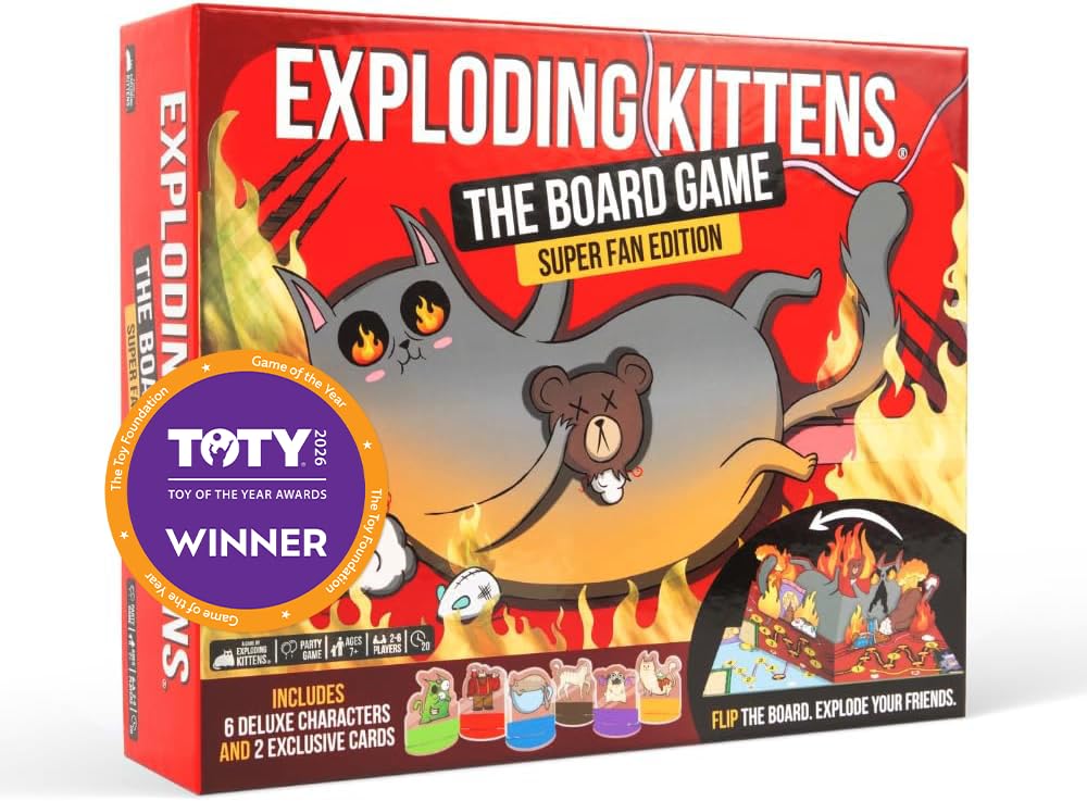Exploding Kittens The Board Game Superfan, 2-6 Players, Age 7+ Exploding Kittens