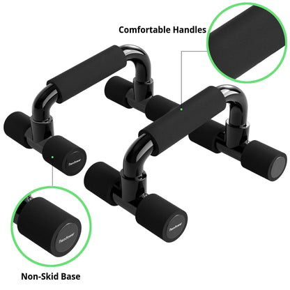 Readaeer Push Up Bars Gym Exercise Equipment Fitness 1 Pair Pushup Handles with Cushioned Foam Grip and Non-Slip Sturdy Structure Push Up Bars for Men & Women（Black）