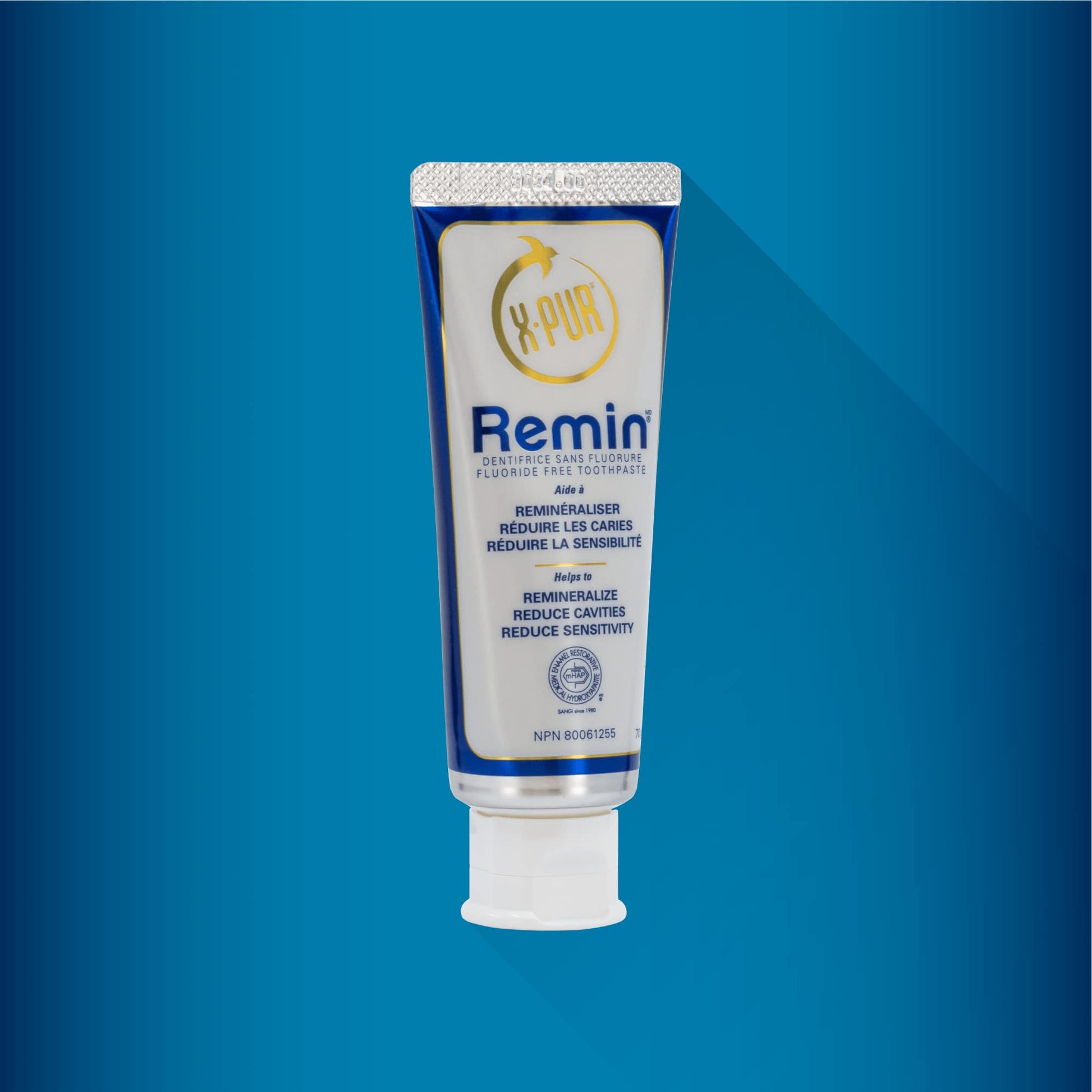 X-PUR Remin Fluoride-Free Toothpaste – Enamel Remineralization & Sensitivity Relief with Nano Hydroxyapatite & Natural Xylitol – Fights Dry Mouth & Gingivitis – 70g Tube - Available at All In One Marketplace Canada