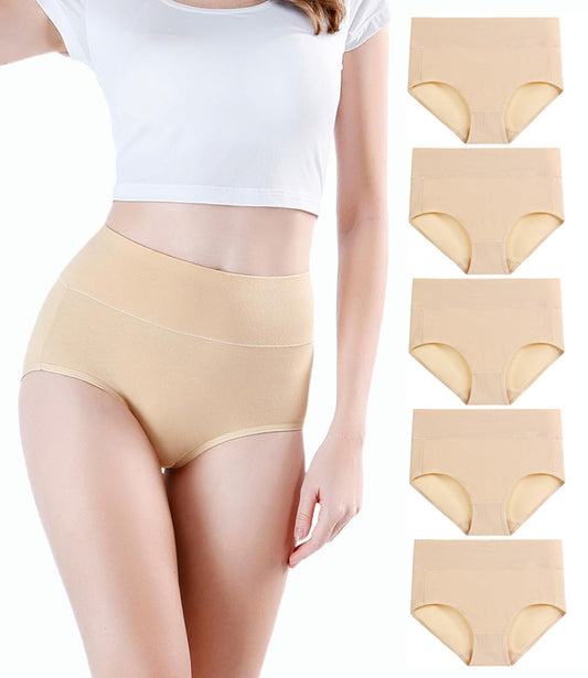 wirarpa Culottes taille haute en coton pour femme sous-vêtements confortables (lot de 5) Beige M 🍁 All In One Marketplace Canada