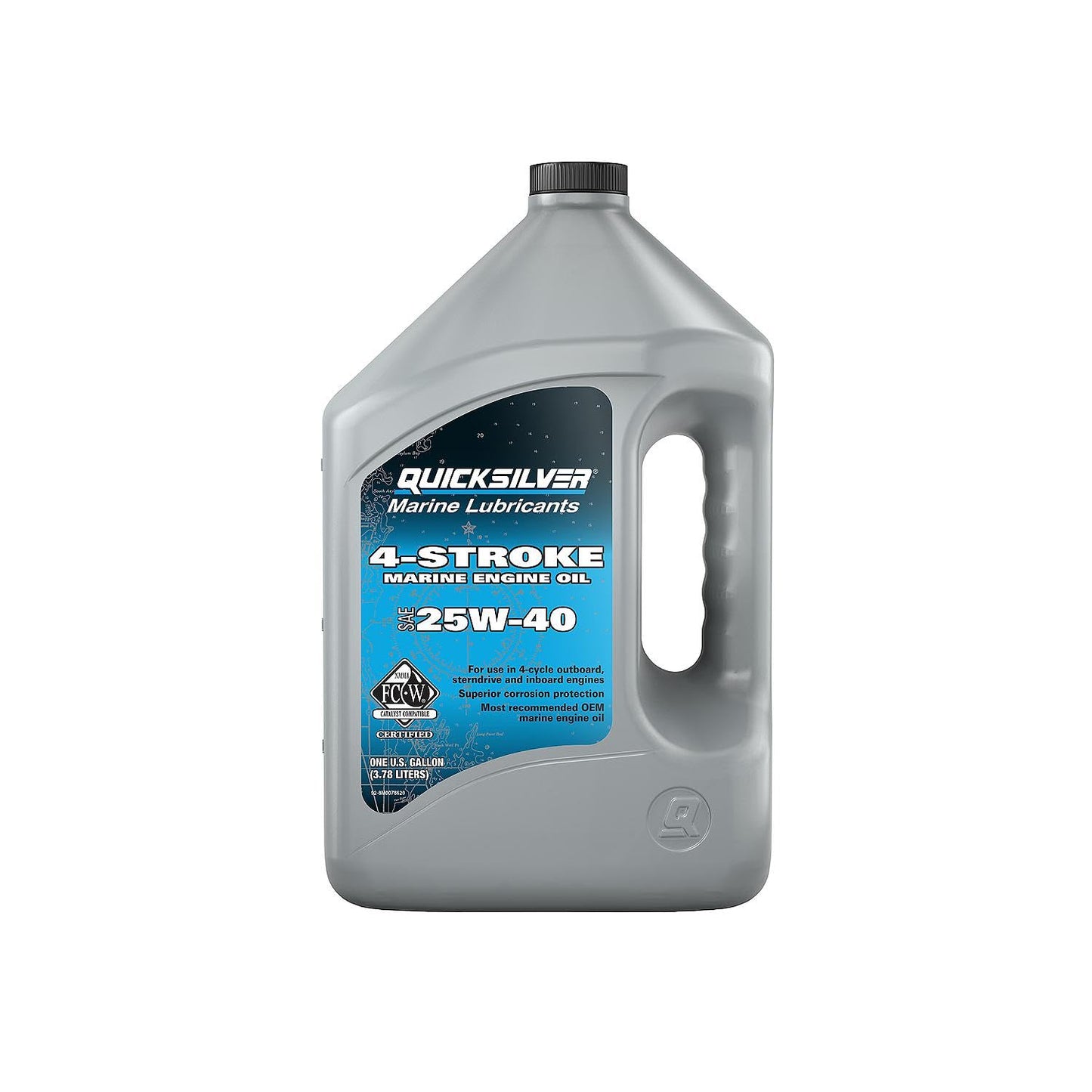 Quicksilver 25W-40 Marine Engine Oil, 1 Gallon Quicksilver
