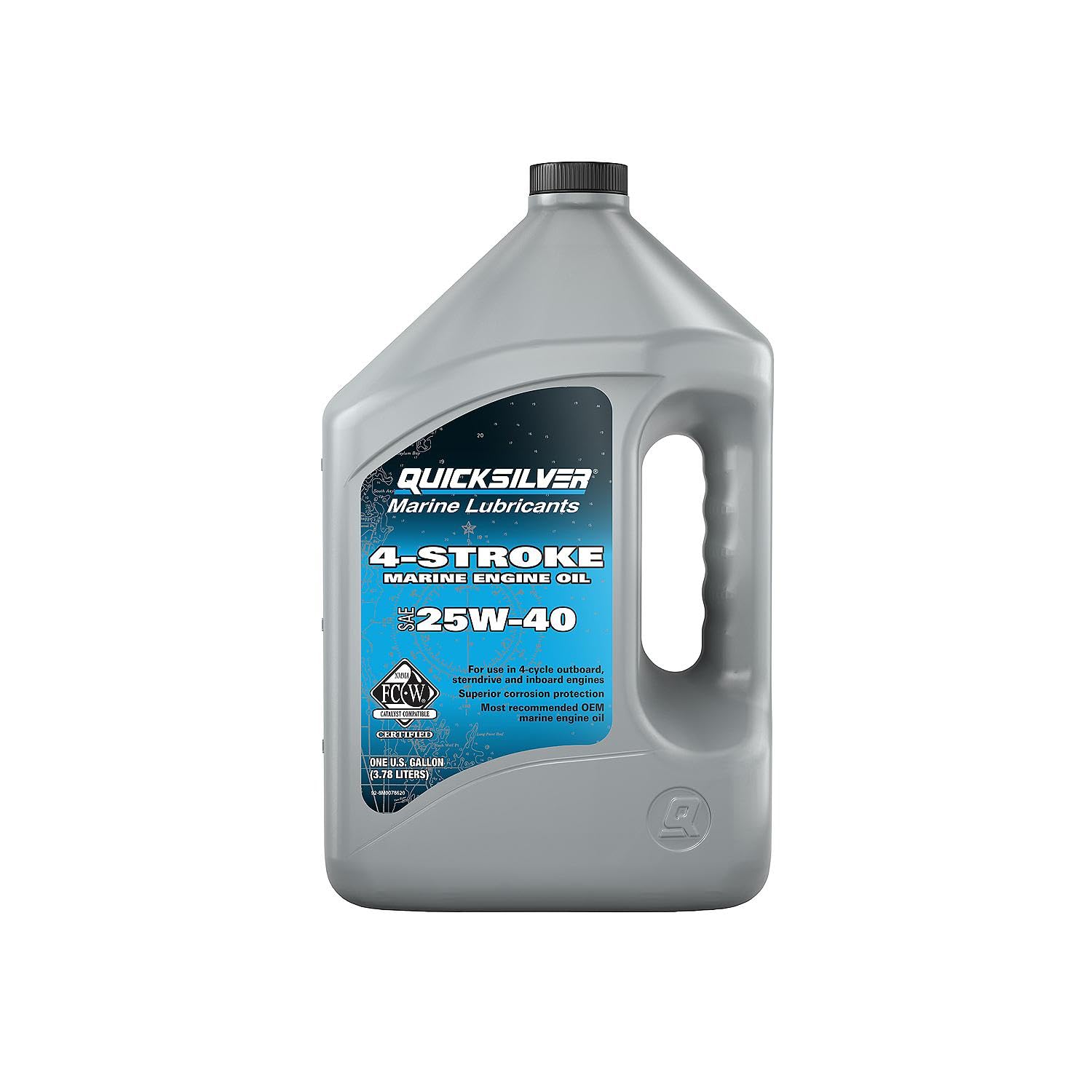 Quicksilver 25W-40 Marine Engine Oil, 1 Gallon Quicksilver