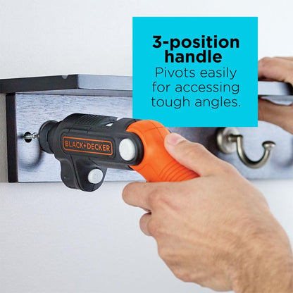 BLACK+DECKER 4V MAX* Cordless Screwdriver with LED Light (BDCSFL20C) BLACK+DECKER