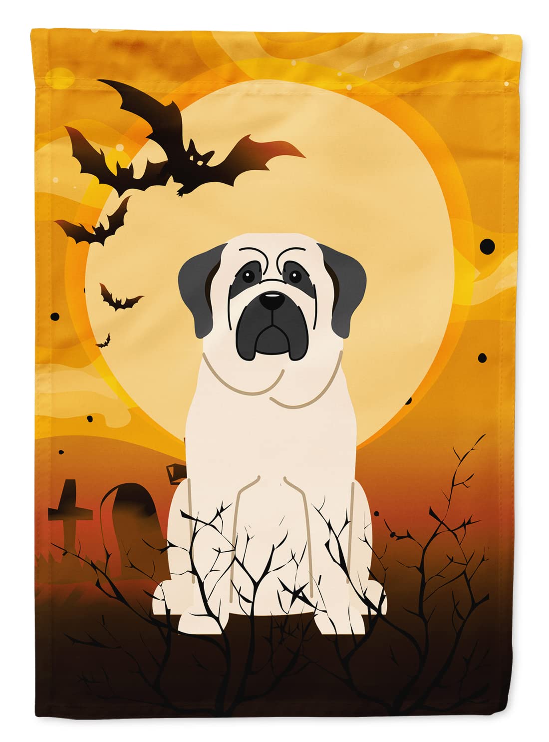 Caroline's Treasures BB4283GF Halloween Mastiff White Garden Size Flag, Small, Multicolor
