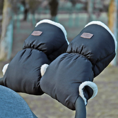 Orzbow Faux Sheepskin Stroller Gloves, Universal, Cozy & Warm, Black 🍁 All In One Marketplace Canada