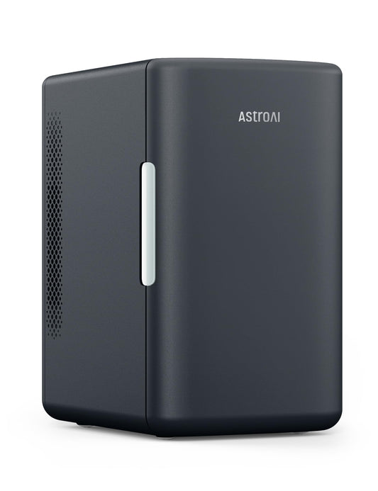 AstroAI Mini Fridge 2.0 Gen, 6 Liter/8 Cans Makeup Skincare Small Fridge 110V AC/ 12V DC Portable Thermoelectric Cooler and Warmer Little Tiny Fridge for Bedroom, Cosmetics,Car (Dark Grey)