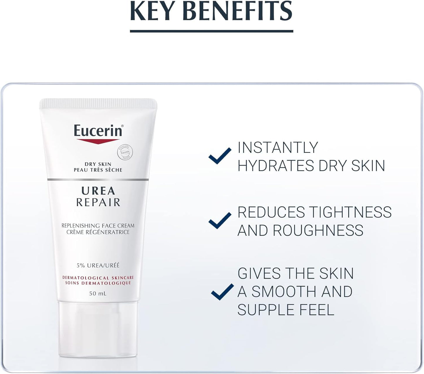 Eucerin Urea Repair Day Face Cream, 5% Urea, Non-Greasy, Dry Skin, 50mL 🍁 All In One Marketplace Canada