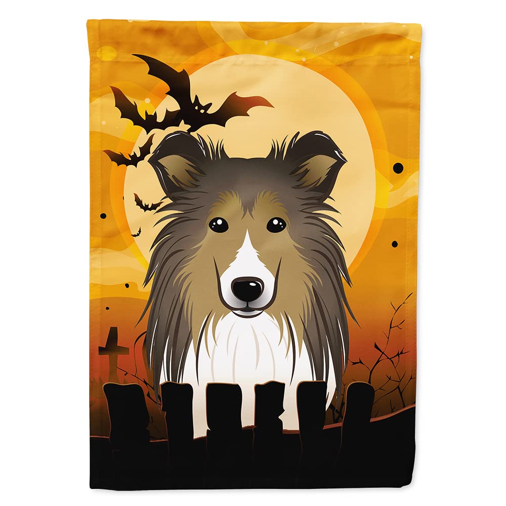 Caroline's Treasures BB1800CHF Halloween Sheltie Canvas House Size Flag, Multicolor, Large
