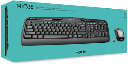 Logitech MK335 Full Size Quiet Wireless Keyboard Mouse Combo - Black/Silver