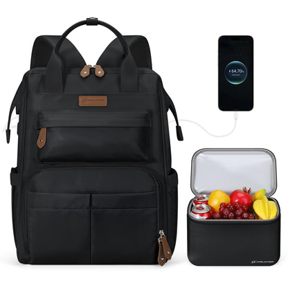 Maelstrom 15.6-17.3" Laptop Backpack with Lunch Box, Work Bag for Women Men
