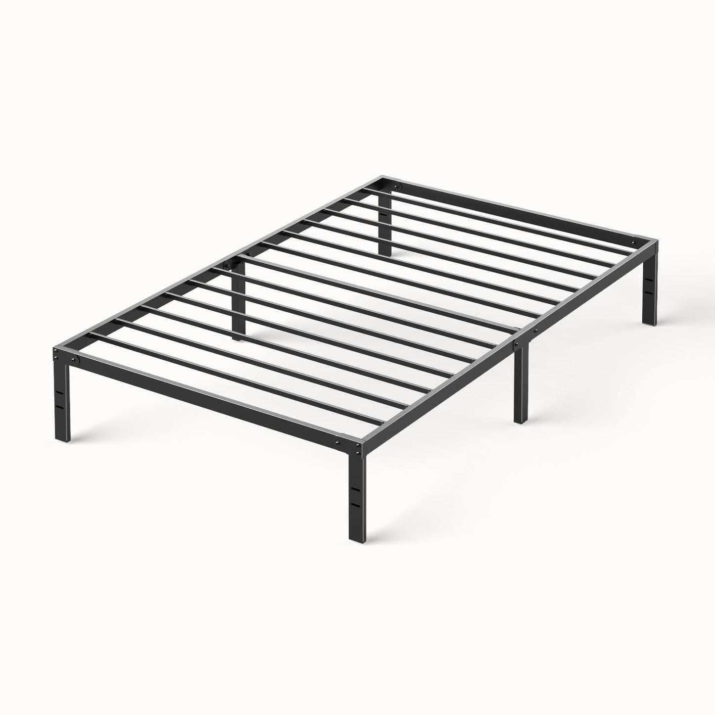 Sweetcrispy Twin Size Bed Frame, 12 Inch Under Bed Storage, Black Sweetcrispy