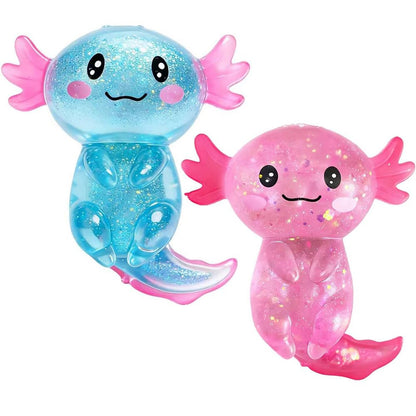 2Pcs Axolotl Squishy, Axolotls Design Squeeze Stress Ball, Axolotls Balls Sensory Stress for Party Favors Birthday Gift