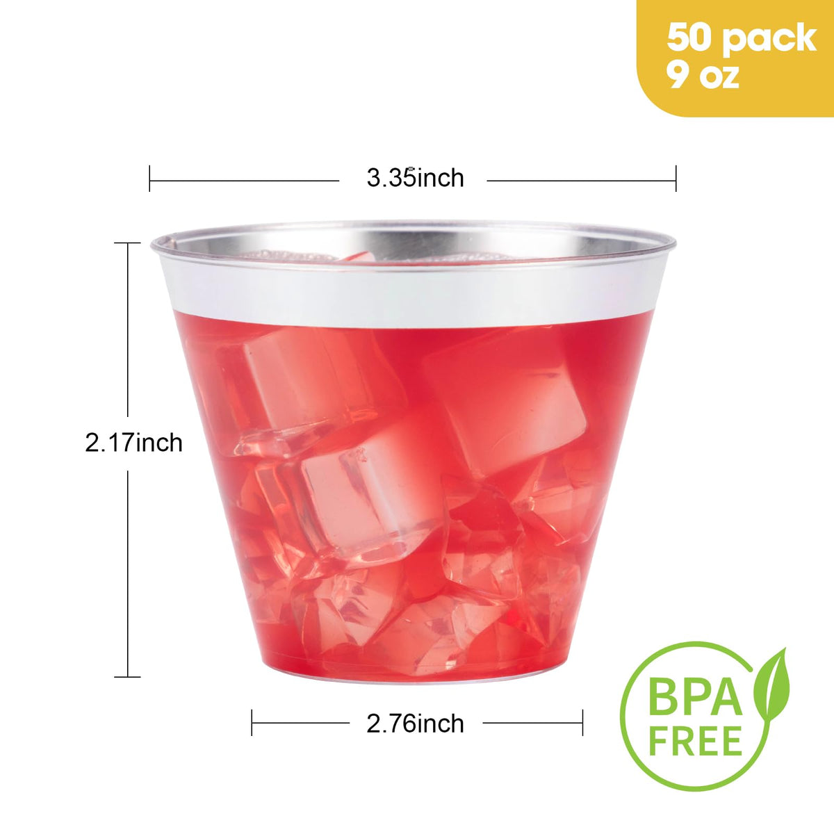 Goodluck 50PCS 9oz Silver Plastic Cups Plastic Cocktail Glasses for Party 🍁 All In One Marketplace Canada