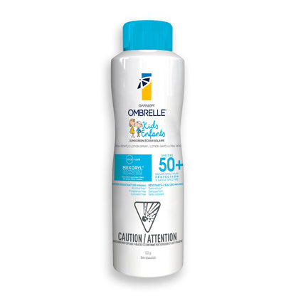 Garnier Ombrelle Kids Sunscreen Spray, SPF 50+, High Protection, Body Mist, Formulated for Sensitive Skin, Water-Resistant, Broad Spectrum UVA/UVB Protection, Non-comedogenic, 122g Garnier