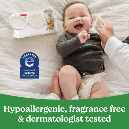 Huggies Sensitive Baby Wipes, Natural Care Baby Diaper Wipes, Unscented, Hypoallergenic, 99% Purified Water, 10 Flip-Top Packs (560 Wipes Total)