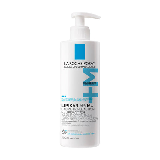 La Roche Posay Lipikar Baume AP+Max, Body Lotion for Dry Skin, Soothing Cream with Shea Butter & Niacinamide for Body, Face & Hands, Fragrance Free, Recommended by Dermatologists, 400mL