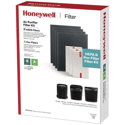 Honeywell HEPA Air Purifier Filter Kit Includes 3 HEPA R Replacement Filters and 4 A Carbon Pre-Cut Pre-Filters Airborne Allergen Air Filter Targets Wildfire/Smoke, Pollen, Pet Dander, and Dust Honeywell