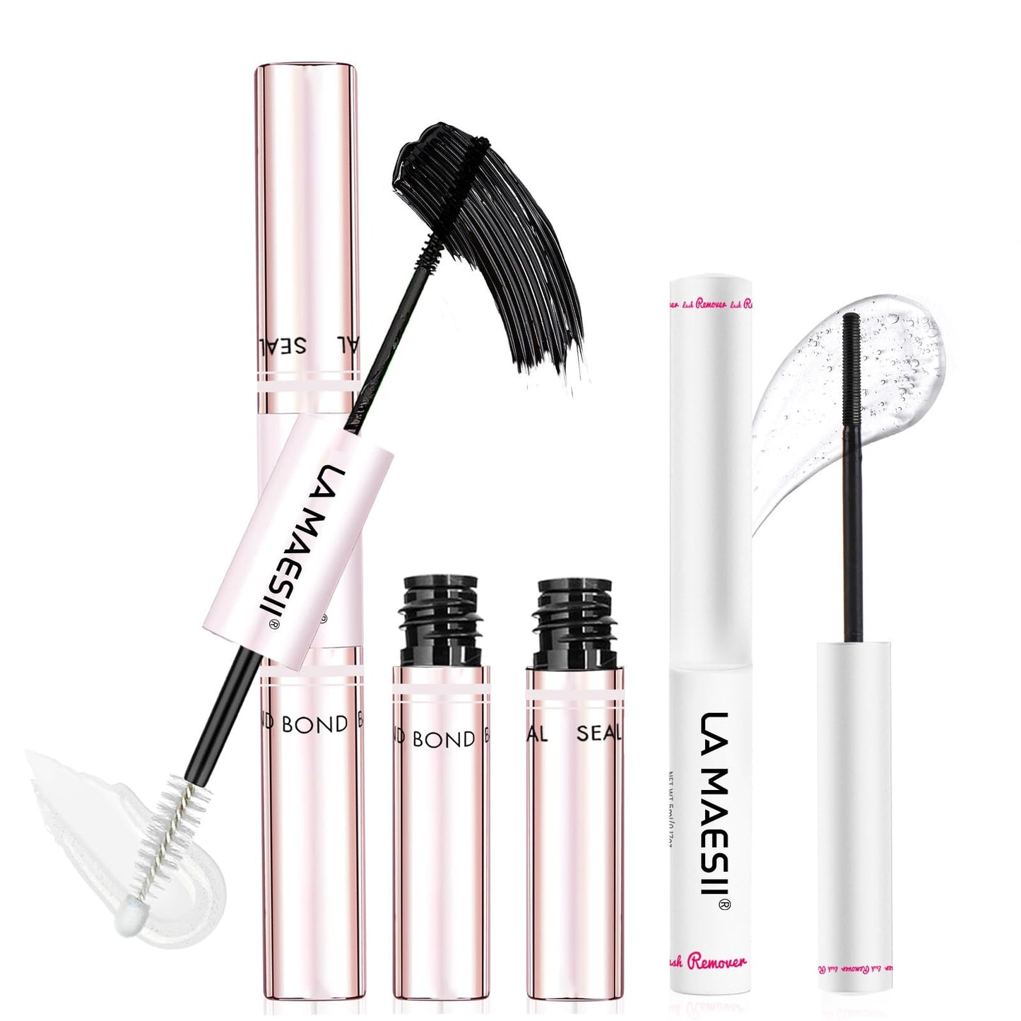 LA MAESII Lash Bond and Seal Waterproof Lash Remover Lash Cluster Glue for Eyelash Clusters DIY Lash Extension Kit at Home Pack 2