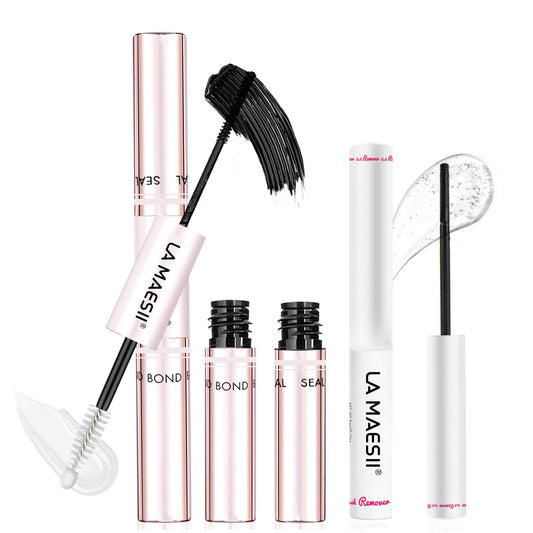 LA MAESII Lash Bond and Seal Waterproof Lash Remover Lash Cluster Glue for Eyelash Clusters DIY Lash Extension Kit at Home Pack 2