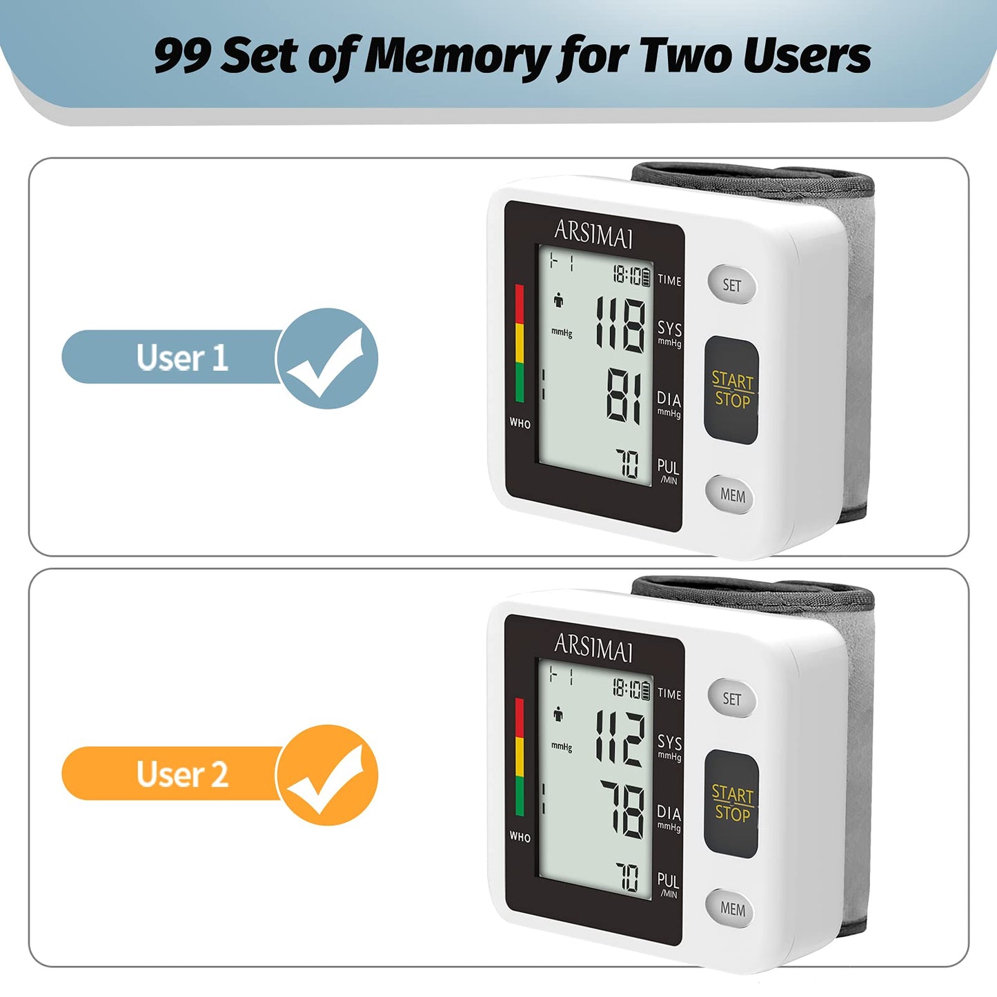 Blood Pressure Monitor - Wrist Accurate Automatic High Blood Pressure Monitors Portable LCD Screen with Storage Case and Adjustable Cuff Powered by Battery -Black - Available at All In One Marketplace Canada