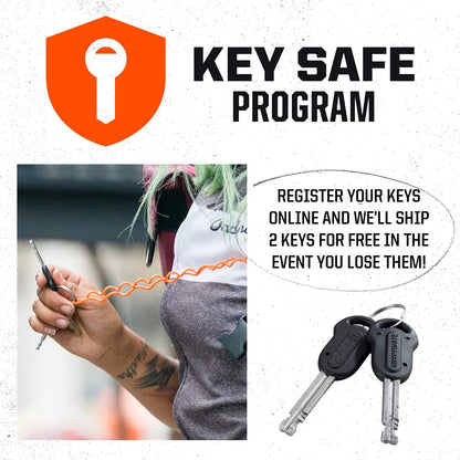 Kryptonite Kryptolok Standard 12.7mm U-Lock Bicycle Lock with FlexFrame-U Bracket & KryptoFlex 410 10mm Looped Bike Security Cable