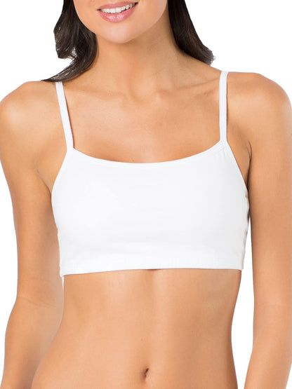 Fruit of the Loom Women's Spaghetti Strap Cotton Pullover Sports Bra Value Pack, Blushing Rose/White/White/Black 4-Pack, 34 🍁 All In One Marketplace Canada