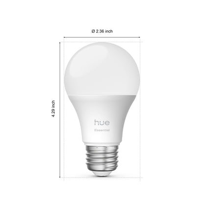 Philips Hue Essential Smart LED A19 Bulb, White and Color Ambiance, E26 Base, 8.8W, 2200K-6500K, 800 Lumens, Dimmable, Works with Alexa, Google Assistant, and Apple Home, 3 Pack Philips Hue
