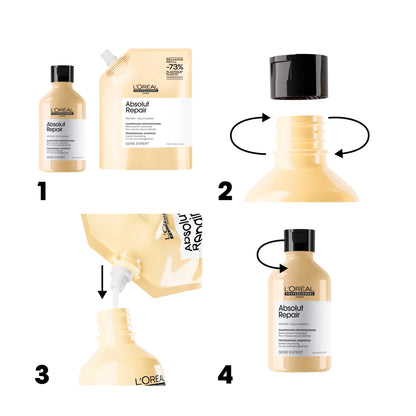 L'Oréal Professionnel Absolut Repair Shampoo Refill, Damaged Hair, 500 mL L'Oréal Professionnel Paris
