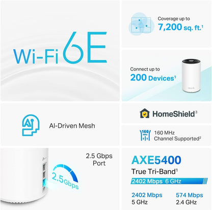 TP-Link Deco AXE5400 Tri-Band WiFi 6E Mesh System(Deco XE75 Pro) - 2.5G WAN/LAN Port, Covers up to 7200 Sq.Ft, Replaces WiFi Router and Extender, AI-Driven Mesh, New 6GHz Band, 3-Pack 🍁 All In One Marketplace Canada