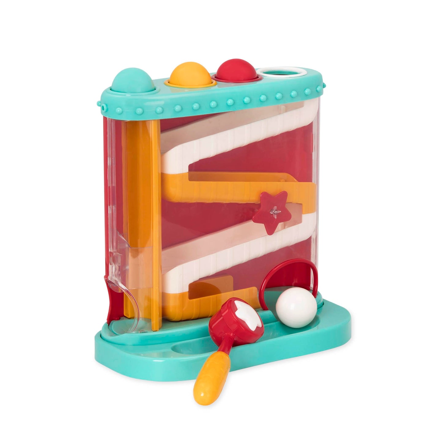Battat Pound-a-Ball Toy, Pound & Roll Ball Maze, Light Blue, Toddler Battat
