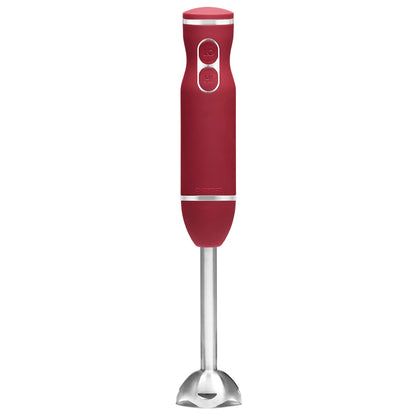 Chefman Immersion Blender, 300W Hand Blender with Stainless Steel Blades, Powerful Electric Ice Crushing 2-speed Control Handheld Food Mixer, Purées, Smoothies, Shakes, Sauces & Soups, Red Chefman