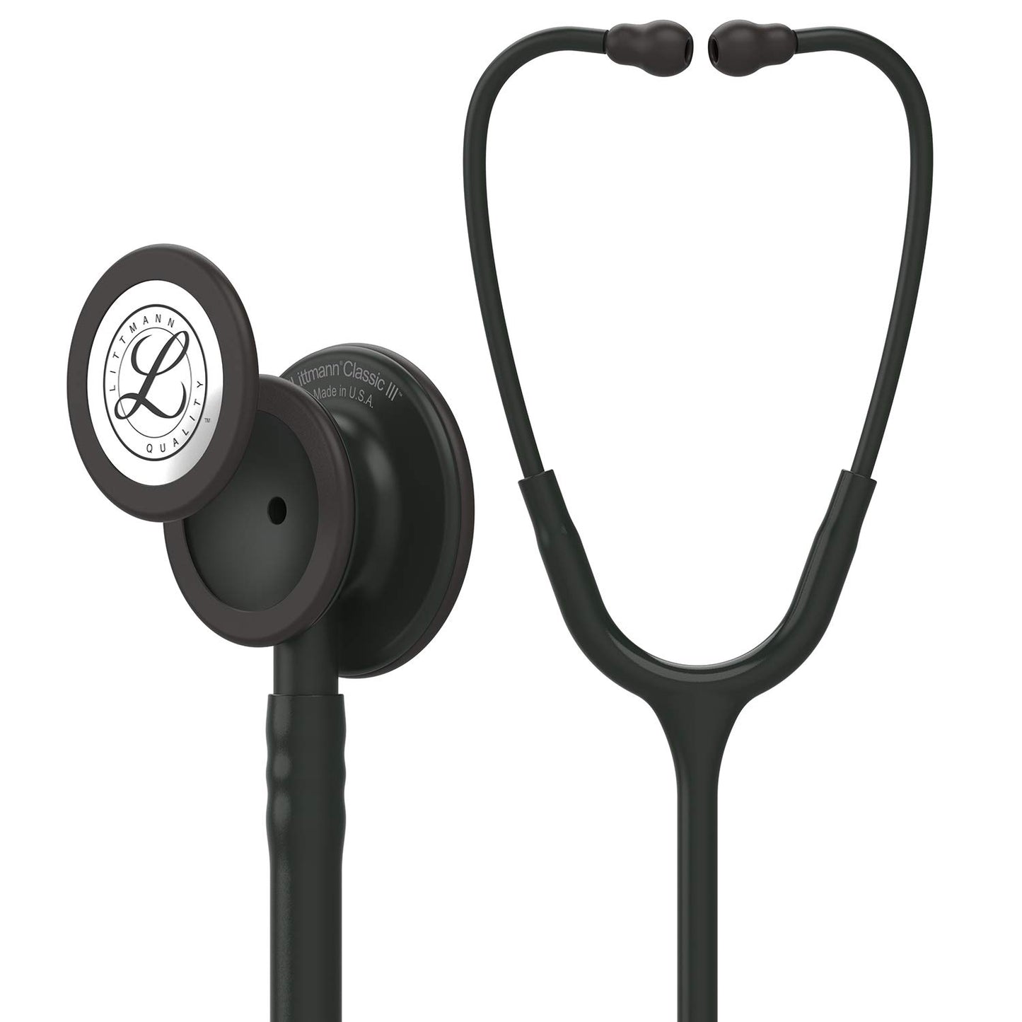 3M Littmann Classic III Monitoring Stethoscope, 5803, More Than 2X as Loud*, Weighs Less**, Stainless Steel Black-Finish Chestpiece, 69 cm (27") Black Tube, Stem and Headset